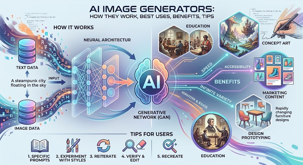AI Image Generators: How They Work, Best Uses, Benefits, and Tips