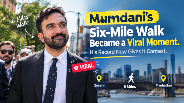 Mamdani’s Six Mile Walk Became a Viral Moment. His Record Now Gives It Context