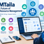 HRMTaila concept illustrating AI, employee management, recruitment, and digital human resource technology.